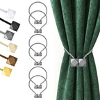Hion Magnetic Curtain Tiebacks Grey 6 Pack, Curtain Tiebacks Buckles Holdbacks Holders Hooks Clip for Home Bedroom Office Decorative Thick or Thin Curtain