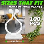 100Pcs Clear Plant Clips for Climbing Plants Indoor - White & Flexible Climbing Plant Wall Clips for Vines - Universal Size Vine Clip Set with Self-Adhesive Mount, Easy Installation and Strong Grip