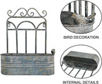Rustic Metal Wall Planter Vintage Wall Mounted Flower Pot Distressed Wall Hanging Plant Basket Farmhouse Wall Decor for Indoor Outdoor Garden Home Yard (Gray)
