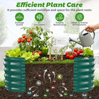 17" Tall Outdoor Garden Raised Garden Bed Kits, 4ft X 2ft Oval,0.8MM Thick Metal Raised Planter Bed/Ground Planter Box for Variety of Flowers,Herbs,Vegetables (Dark Green, 48X24X16.5 Inches)