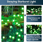 Solar Garden Lights Outdoor Waterproof, 4 Pack 32 LED Swaying Light Firefly Light Outdoor Decor Lights for Garden Gifts for Pathway Party Christmas Decoration, Green
