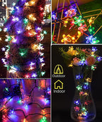 Indoor Flower String Lights, 33 ft 100 LED Multicolor Cherry Blossom
