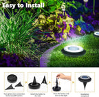 Flacchi Solar Lights Outdoor - Solar Powered Ground Lights Outdoor Solar Disk Light Waterproof Landscape Light for Patio Yard Pathway Walkway Driveway (Cool White, 12 Pack)