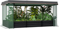 Outsunny 7.3 x 3.4 x 1 ft Galvanized Raised Garden Bed with Crop Cage Plant Protection Net and Shade Cloth Roof, Metal Planter Box with Cover for Vegetables, Flowers, Herbs, Dark Gray
