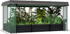 Outsunny 7.3 x 3.4 x 1 ft Galvanized Raised Garden Bed with Crop Cage Plant Protection Net and Shade Cloth Roof, Metal Planter Box with Cover for Vegetables, Flowers, Herbs, Dark Gray