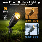Gardenreet LED Spot Light Outdoor - Die-Cast Brass 12V Uplighting Waterproof, Low Voltage Landscape Lights Metal, Bronze for Fence Fountain with Bright White MR16 Replaceable Bulbs (12 Pack)