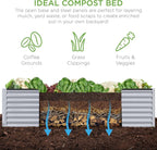 Best Choice Products 8x4x2ft Outdoor Metal Raised Garden Bed, Deep Root Planter Box for Vegetables, Herbs & Flowers, 478-Gallon Capacity, 100% Non Toxic Materials - Moonlight Gray