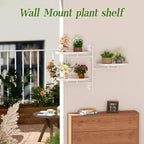 Window Rotating Plant Stand Shelf Indoor White Metal Floating Shelves 3-Tier Wall Mount Plant hanger Holders for Wall Planter Modern Home Decor window sill gifts