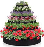 6 Tiered Strawberry Planter for Outdoor Plants, 47 Inch Heavy Duty Strawberry Tower Planter Grow Bags, Breathable Non Woven Fabric Raised Garden Bed for Vegetables Flower Herbs Gardening