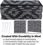 SAND MINE Waterproof Outdoor Rug 10x20 ft, Plastic Reversible Rug, Modern Area Rug, Large Floor Mat for Outdoors, RV, Patio, Backyard, Deck, Picnic, Beach, Camping