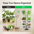 VIVOSUN Metal Plant Stand, 6-Tier Tall Vertical Planter Tower with Self-Watering Planters, Modular Shelf for Indoor & Outdoor Use