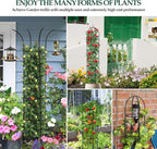 100% Metal Obelisk Trellis for Climbing Plants Outdoor Garden Tower Trellis 6.6ft, Plant Support with Garden Twist Tie for Tomato Cucumber Ivy Vines Rose Potted Plant Trellis Indoor 2 Pack