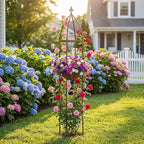 100% Metal Obelisk Garden Trellis 5.5 Feet Tall Sturdy Plant Support for Climbing Vines and Flowers Stands,1pc Upgrade (Bronze, Medium)