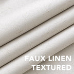H.VERSAILTEX Sliding Door Curtains, Linen 100% Blackout Curtains Durable Thick Textured Linen Look Patio Door Curtain Anti Rust Grommet Extra Wide Window Drapes, W100 x L96 inch- Ivory