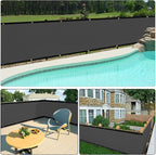 UPGRADE Privacy Fence Screen 3'x28' Dark Grey Outdoor 90% Visibility Blockage 170 GSM Mesh Shade Cover Panels for Backyard,Balcony,Home Decoration with Zip Ties,Customized Avaliable