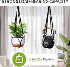 Macrame Plant Hanger - Fits 6 to 15 inches Pots for Indoor Outdoor, 43 Inch, Set of 2, Black (POTS NOT Included)