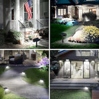 T-SUN Solar Spot Lights Outdoor, 8 Pack 49LED Landscape Spotlights, 2 Lighting Modes Auto ON/Off Solar Lights for Trees, Garden, Yard, Pathway, Driveway(White)