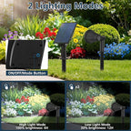T-SUNUS Christmas Solar Powered LED Spot Light White 6000K, Separated Panel with 9.8ft Cable IP65 Waterproof Spotlights Outdoor Landscape Garden Lights for Flag Patio Yard Driveway Halloween 2 Pack