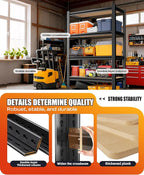 AOAORRG Set of 4 Garage Shelving Heavy Duty Storage Shelves, Metal Adjustable Shelving Unit, Utility Garage Organizer Shelf for Basement, Pantry, Kitchen, Warehouse, 31.5"W x 13.8"D x 71.2"H, Black