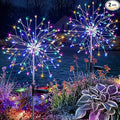 suddus Solar Garden Lights Outdoor Waterproof, Upgrade 2 Pack 150LED Solar Firework Lights, 8 Modes Starburst Fairy Light for Front Yard, Driveway, Bushes, Patio Christmas Decor (Multicolor)