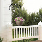 Hourleey 2 Pack Plant Hanger Outdoor, 8 Inch Heavy-Duty Hanging Plant Hook for Outside Basket, Black Metal Wall Mount Plant Bracket Hook for Flower Baskets Bird Feeder