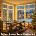 Curtain String Lights 600 LED Warm White with 8 Modes