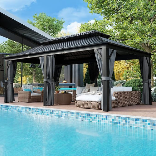 12' X 20' Hardtop Gazebo, Galvanized Steel Double – 12'X20
