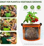 Grow Bags, 7 Pack Colorful 10 Gallon Grow Bags, Reusable Fabric Grow Bags, Foldable & Washable for Vegetables, Tomato Pots, Garden & Outdoor Growing