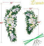 Artificial Flower Swag for Wedding Arch, Ivory Peony and Rose Silk Decor