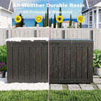 ROJIK Outdoor Storage Box with Wheels – 85 Gallon Mobile Waterproof Resin Deck Box, Lockable Storage for Patio Cushions, Garden Tools, Pool Accessories – UV-Resistant Storage Bench for Backyard & Deck