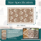 Outdoor Rug, 3x5 Tan Floral Entry Mat, Machine Washable
