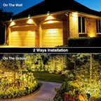 T-SUN Solar Lights Outdoor Waterproof IP65, 12 Pack LED Solar Spot Lights Color Changing IP65 Waterproof Smart Auto On/Off for Outside Landscape Garden Yard Lawn Pathway Patio Driveway