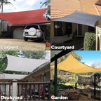 KANAGAWA 14'X20' Cream Custom Size Sun Shade Sail Rectangle UV Block Canopy Cover for Patio Backyard Lawn Garden Outdoor (Customized Available)