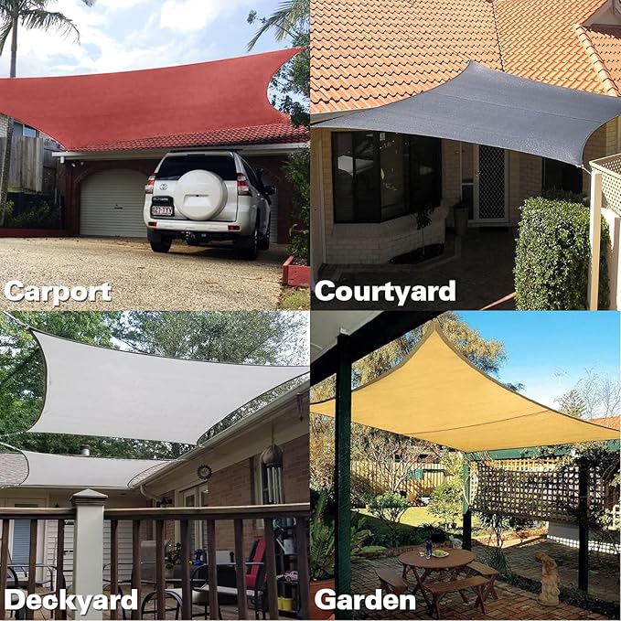 KANAGAWA 18'X22' Rust Red Custom Size Sun Shade Sail Rectangle UV Block Canopy Cover for Patio Backyard Lawn Garden Outdoor (Customized Available)