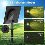 T-SUNUS Solar Christmas Spotlight Outdoor Warm White 3000K, 4-in-1 Spot Lights IP65 Waterproof 9.8ft Cable 5W Separated Panel, Auto On/Off for Garden Flag Tree Patio Yard Driveway Pathway Halloween