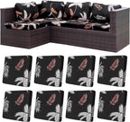 8Pcs Stretch Patio Cushion Covers, Outdoor Couch Covers Replacement, Outdoor by BIETYONE