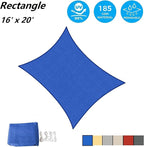 AsterOutdoor Sun Shade Sail Rectangle 16' x 20' UV Block Canopy for Patio Backyard Lawn Garden Outdoor Activities, Blue