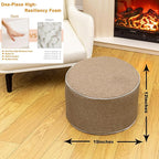 Outdoor Ottoman Outdoor Ottomans for Patio 19x12 Inches Modern Lightweight Foam Stuffed Pouf Outdoor Footstool Footrest Foot Stool Waterproof (Coffee)