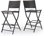 Christopher Knight Home Margarita Outdoor Wicker Barstools, 2-Pcs Set, Multibrown