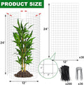 Plant Protector Cages 12 Pack, Galvanized Steel, 12 x 24 in with Stakes