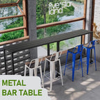 Outvita Outdoor Bar Table, 37" Height Wheeled Patio Pub Table with Waterproof Frame and Adjustable Foot for Hot Tub, Patio, Backyard, Balcony, Hallway, Bistro Rectangle, Black