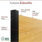 5ft H x 3.2ft W (1 Panel) No Dig Enclo Fairmont Cedar Wood Privacy Screen, Great to Hide Trash Cans, Decorative Patio Privacy Screen, Outdoor Privacy Fence Panel, Air Conditioner Fence, EC18043