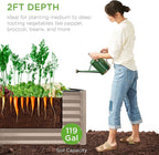 Best Choice Products 4x2x2ft Outdoor Metal Raised Garden Bed, Deep Root Box Planter for Vegetables, Flowers, Herbs, 119 Gallon Capacity, 100% Non Toxic Materials - Taupe