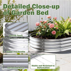 Galvanized Raised Garden Bed Outdoor, 8x4x1ft Metal Heavy Duty Planter Boxes for Gardening, Easy Assemble Large Oval Plant Container Kit for Vegetables, Flowers, Fruits, Silver, 1 Pack
