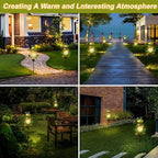 Frog Solar Garden Light - Metal Stake Light with Crackle Glass Waterproof Globe, Solar Power LED for Garden, Lawn, Patio, Pathway Decor