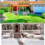 Set of 2 White Goose Outdoor Planters with Basket Larger Sizes 29 26.5 Metal Goose Planters for Spring Party Gifts Indoor Flowers Lawn Patio Garden Yard Porch Decor
