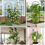 2026 New Upgraded Garden Trellis for Climbing Plants Outdoor, 47.2" Hx39.6 W Rustproof Sturdy Garden Arch Trellis for Potted Climbing Cucumber Tomato Vegetable Rose Flower Plant Trellises