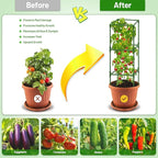 Legigo 6 Pack Square Tomato Cages for Garden- Up to 45 Inch Tomato Trellis Plant Cages Support, Tomato Stakes and Supports Cage for Climbing Vegetables Raised Garden Bed Cucumbers Peppers Flowers