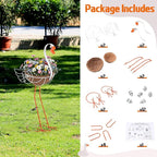 Set of 2 White Goose Outdoor Planters with Basket Larger Sizes 29 26.5 Metal Goose Planters for Spring Party Gifts Indoor Flowers Lawn Patio Garden Yard Porch Decor