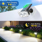 LETMY Solar Spot Lights Outdoor Waterproof with Bigger LED, Auto ON/Off 135°Adjustable Solar Lights Outdoor, 2-in-1 Wall Lights & 2 Modes Landscape Spotlights for Tree Yard Pathway Garden Decor 2Pack